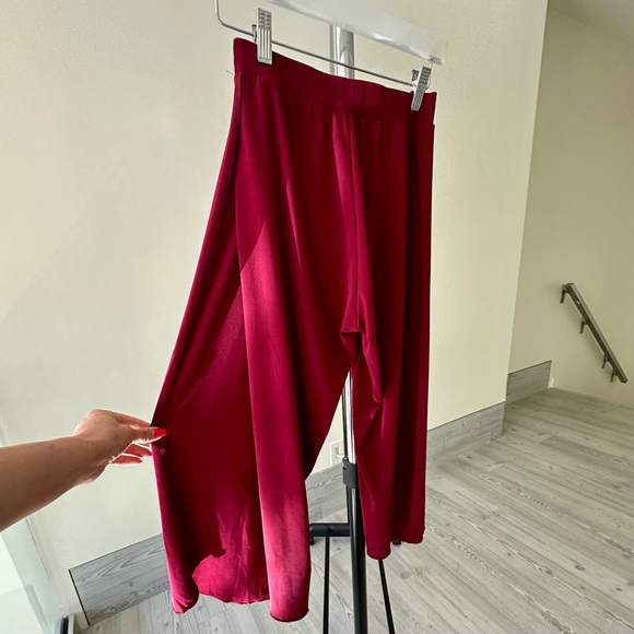 Pole Dance Flow Pants BURGUNDY Small - Picture 2 of 4